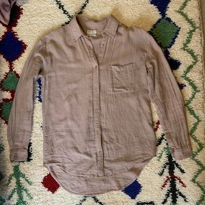 Community (Aritzia) Linen Blend Button Down (XXS) in Mauve